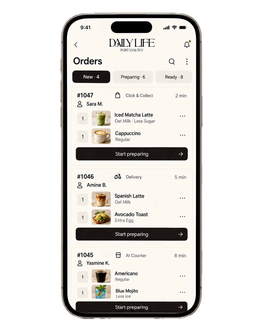 Daily Life barista order management
